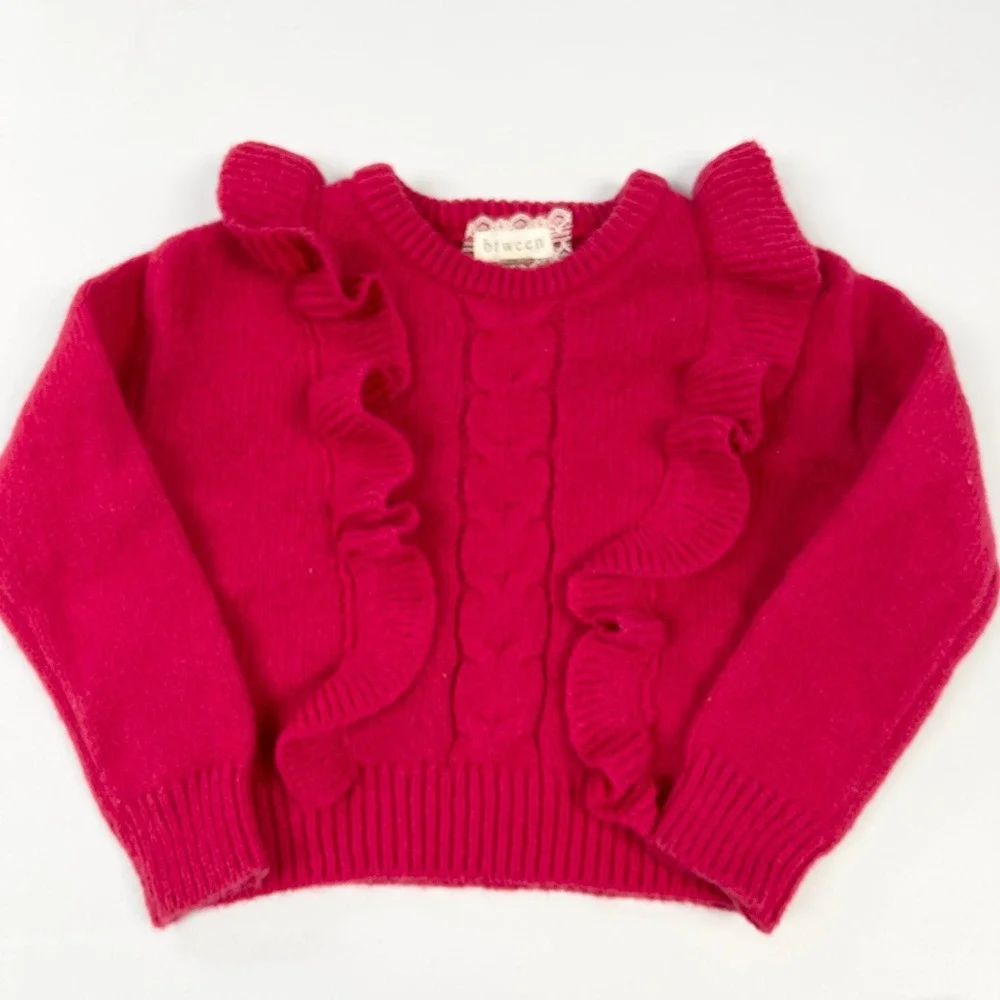 Btween Girls 4T Ruffle Sweater Plaid Flare Pants Set Holiday Winter‎ Cozy